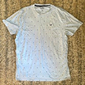 Hollister Light Blue Printed Tshirt